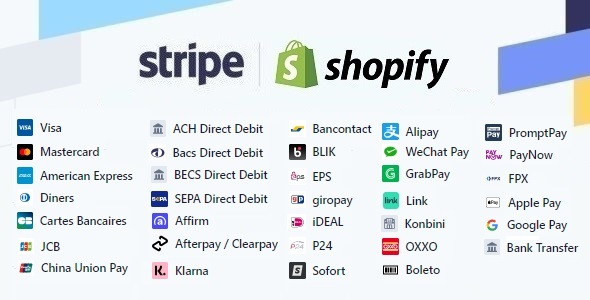 Stripe indirect integration for Shopify – Alipay Bancontact EPS giropay iDEAL P24 Sofort WeChat Pay