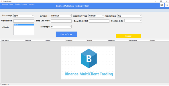 Binance MultiClient Trading Software