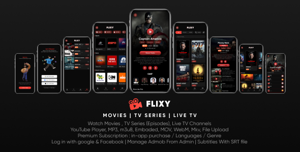 Flixy : The Movie | Series | Live TV Streaming App : Android – Laravel