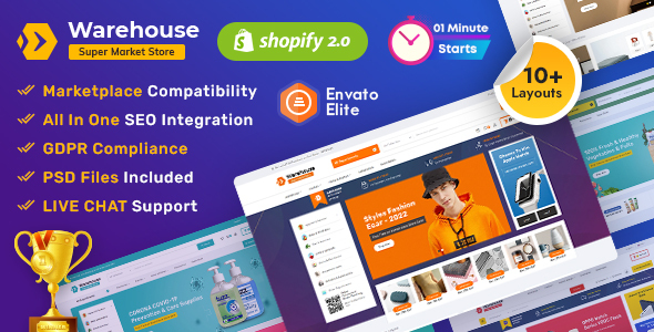 Warehouse – Developed Shopify 2.0 Multi-reason Mega Electronics Store