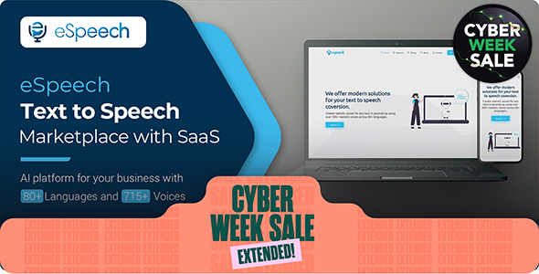 eSpeech – Text to Speech Marketplace with SaaS