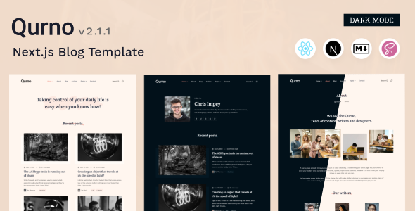 Qurno – Minimal Weblog Nextjs Template