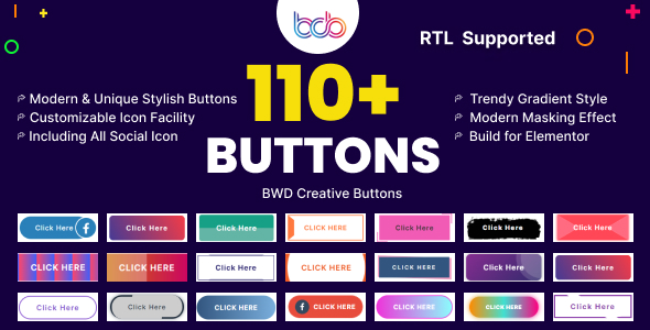 BWD inventive buttons elementor addon