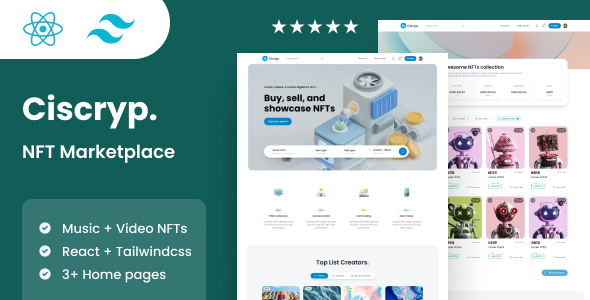 Ciscryp – NFT Market React Template