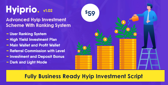 Hyiprio – Evolved Hyip Investment Plan With Ranking Gadget