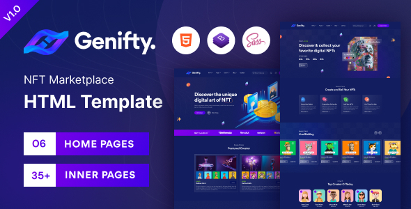 Genifty – NFT Marketplace HTML Template