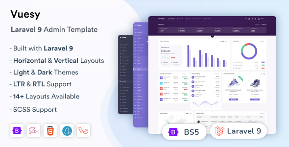 Vuesy – Laravel 9 Admin & Dashboard Template