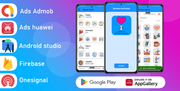 Whatsapp Sticker App (Offline) with Admob and Huawei