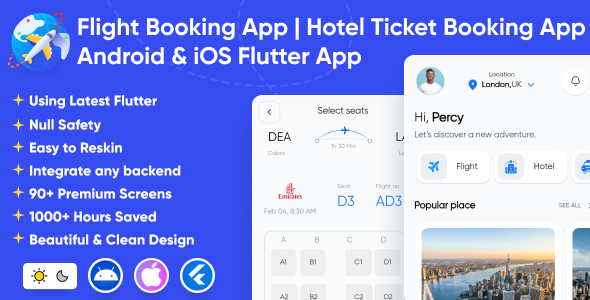 Flight Reserving App | Resort Imprint Reserving App | Flight Imprint Reserving App Android & iOS Flutter App