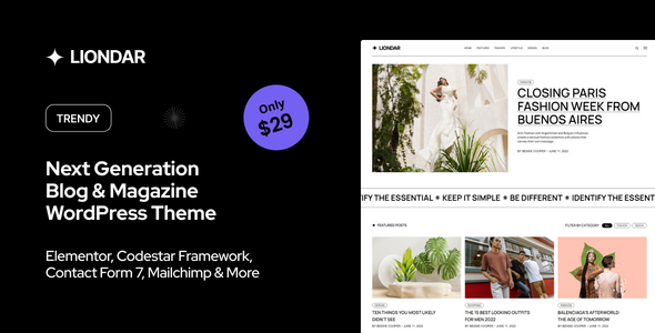 Liondar – Digital Magazine & Blog Theme