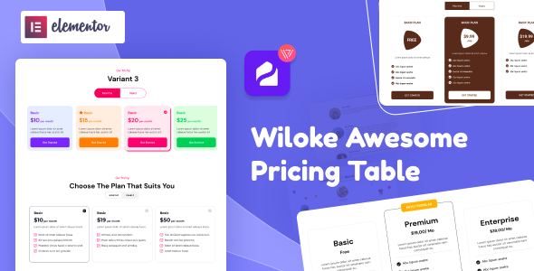 Wiloke Excellent Pricing Desk for Elementor