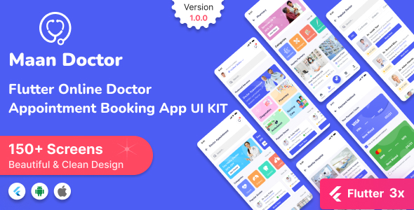 Maan Doctor- Online Doctor Appointment Reserving Flutter App UI Bundle