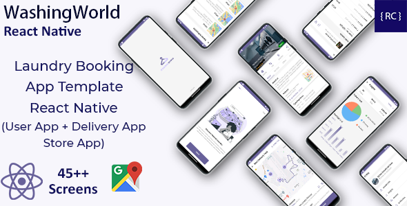 Multi Seller Laundry Booking App Template | Laundry Supply App | React Native | 3 Apps