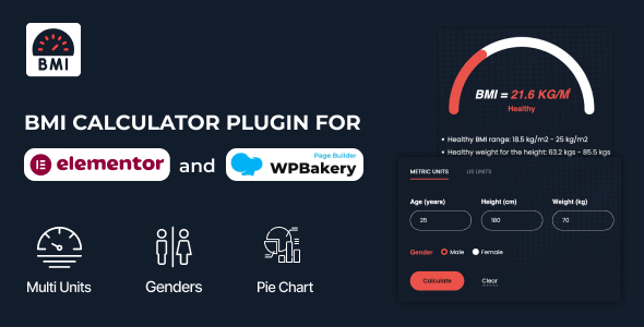 BS BMI Calculator WordPress Plugin for Elementor and WPBackery