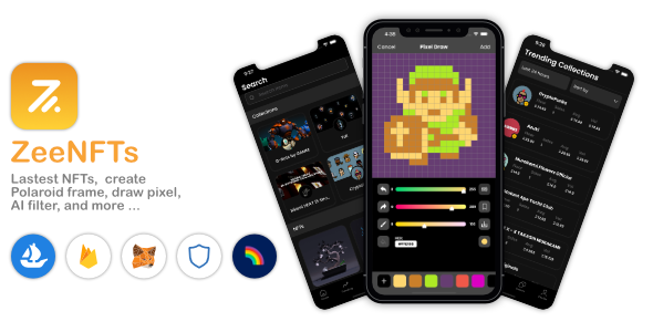 ZeeNFTs – iOS Swift (OpenSea NFT Marketplace || MetaMask – Believe Pockets – Rainbow)