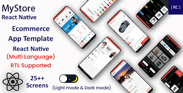 Ecommerce App Template in React Native | Multi Language | Gentle Mode + Darkish Mode | MyStore