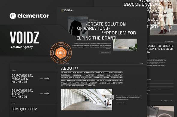 Voidz – Inventive Agency Elementor Template Equipment