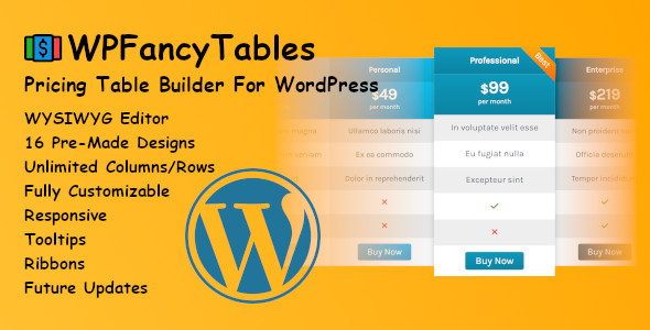 WPFancyTables – Pricing Desk Builder For WordPress