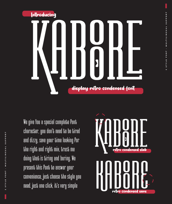 KABOORE | Retro Condensed Font