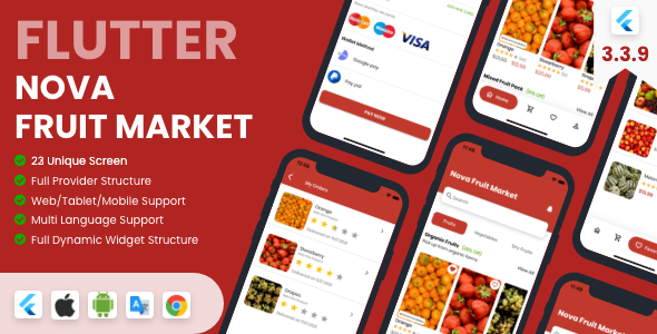 Flutter Nova Fruit Market – Flutter (Mobile/Web/Tablet)