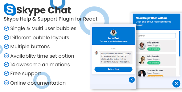 SkySupport – Skype Aid & Toughen Plugin for React