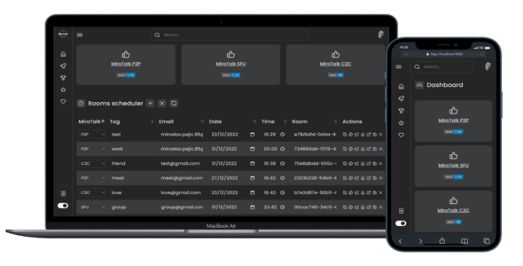 A self-hosted MiroTalk’s WebRTC rooms scheduler server