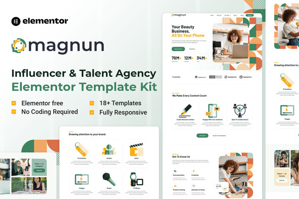 Magnun – Influencer & Skills Agency Elementor Template Kit