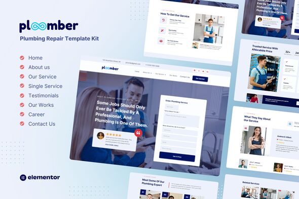 Ploomber – Plumbing Repair Elementor Template Package