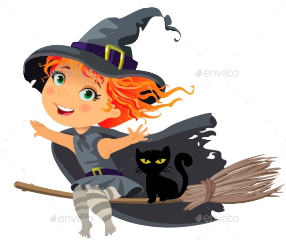 Chuffed Halloween Shrimp Witch Flying on a Broom