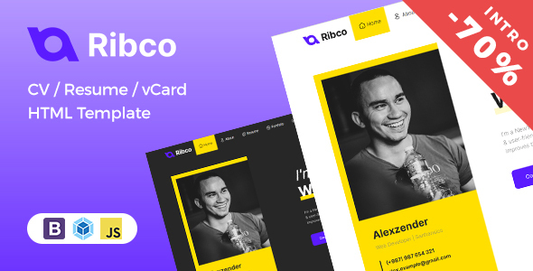 Ribco – CV / Resume / vCard HTML Template