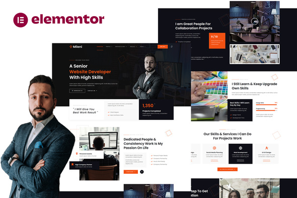 Mileni – Private Freelancer & Portfolio Showcase Elementor Pro Template Equipment