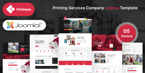 Printress – Printing Companies and products Firm Joomla 4 Template