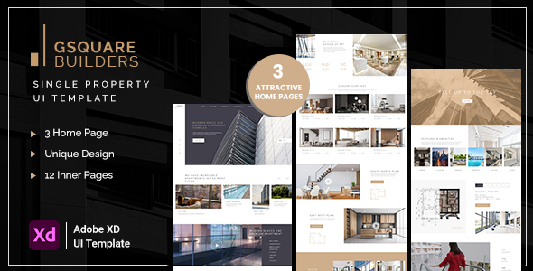 Gsquare – Single Property Adobe XD Template