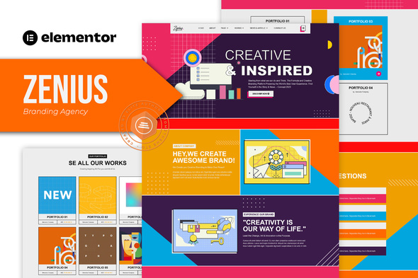 Zenius – Colourful Branding Agency Elementor Template Kit