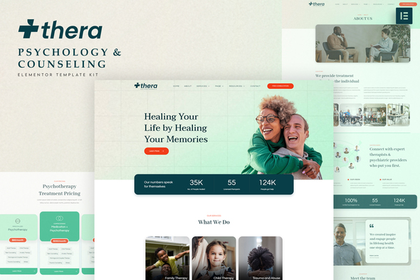 Thera – Psychology & Counseling Elementor Template Kit