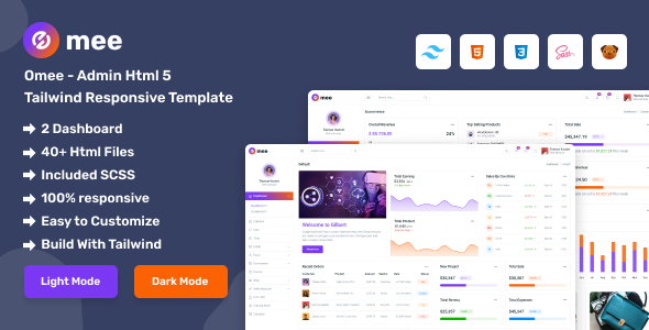 Omee – Admin Dashboard Html 5 Tailwind Responsive Template