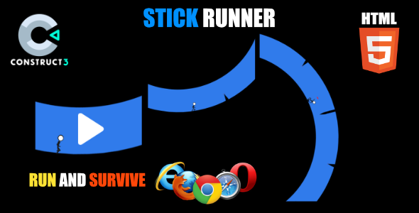 Stick Runner – HTML5 Sport (With Earn 3 Source-code .c3p)