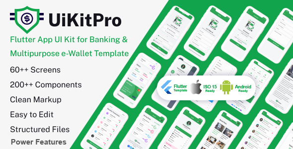 UikitPro Flutter App – Multipurpose e-Wallet & Banking Cell Template