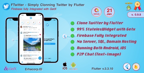 FTwitter – Clone Simply Twitter Flutter App with GetX