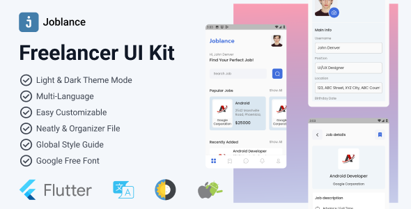 Joblance Freelancer UI Kit