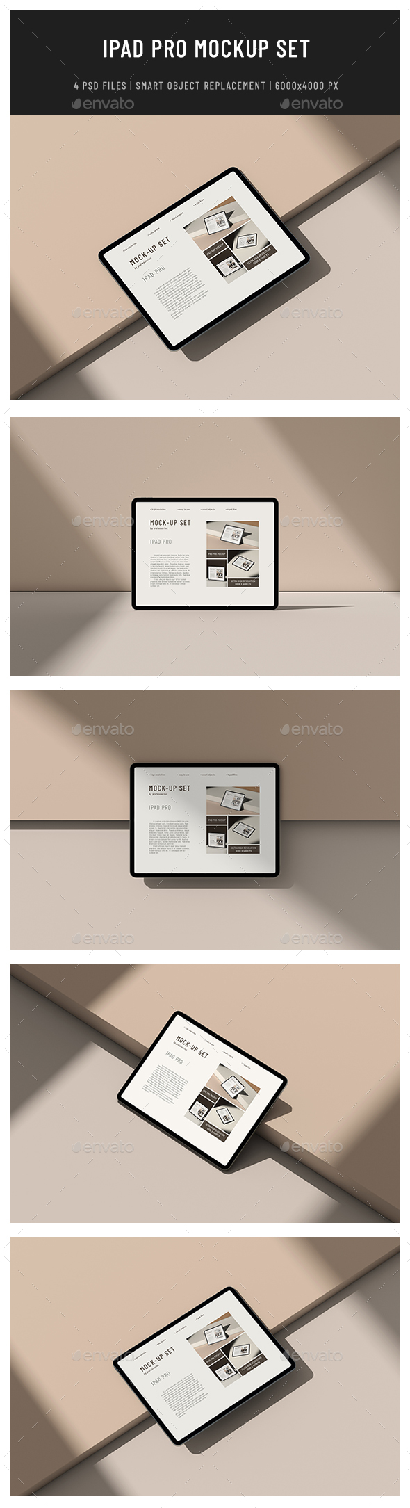 iPad Show camouflage camouflage Mockup Set aside