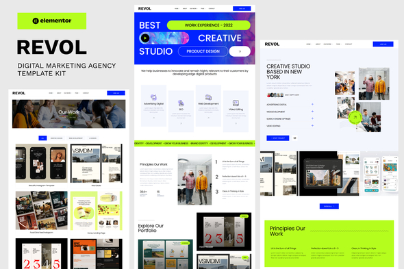 Revol – Digital Advertising and marketing Company Elementor Template Kit