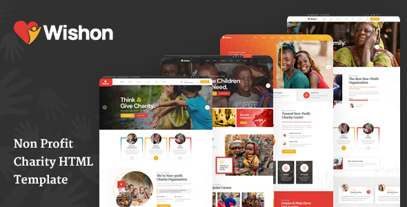 Wishon – Non Income Charity HTML Template