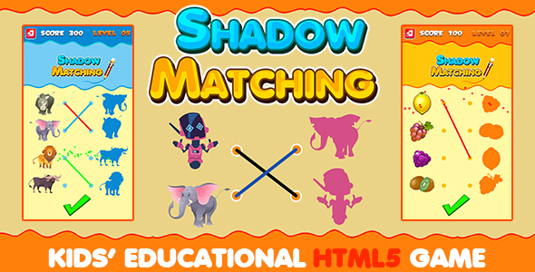 Shadow Matching Game (HTML5) Kids Learning Game with 50 Stages For Your Net place