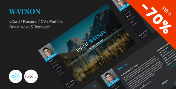 Watson – Personal Portfolio React NextJS Template