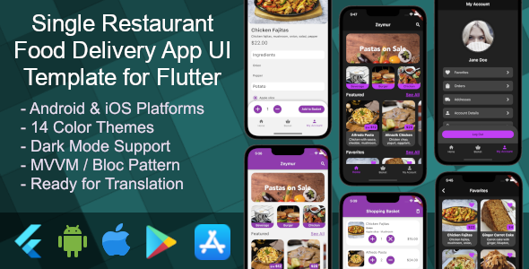 Food Provide App (Single Restaurant) UI Template for Flutter