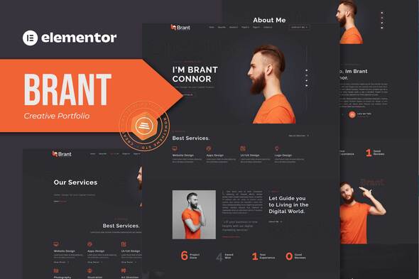 Brant – Artistic Portfolio & Company Elementor Template Kit