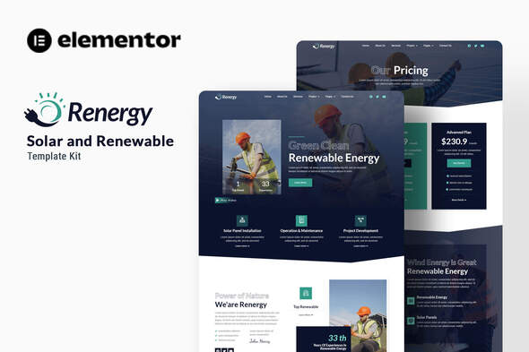 Renergy – Portray voltaic & Renewable Elementor Template Equipment