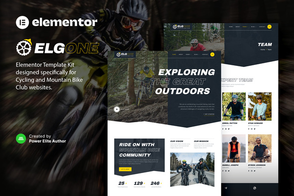 Elgone – Cycling & Mountain Bike Club Elementor Template Bundle