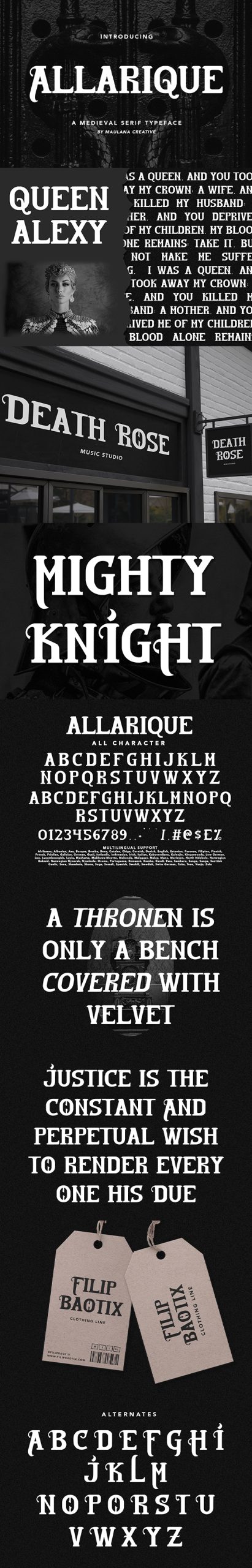 Allarique Medieval Serif Typeface